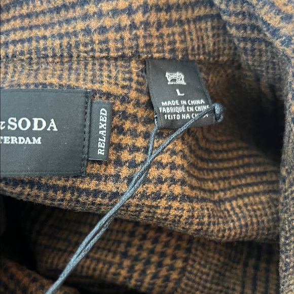 Scotch & Soda Brown Plaid Men's Shirt Jacket - Picture 8 of 9